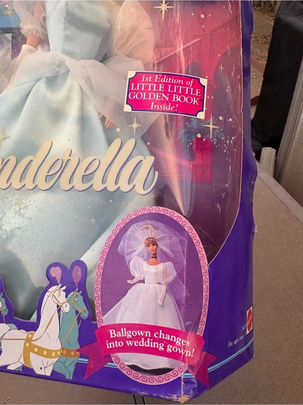 Vtg Mattel Disney Classics Cinderella Barbie Doll 1991 New In Box